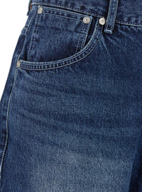 'Essentia' Blue Jeans With Logo Patch On The Rear In Denim Man