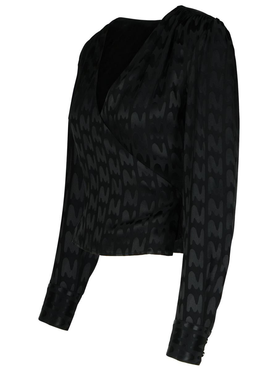 Msgm Black Viscose Blend Blouse