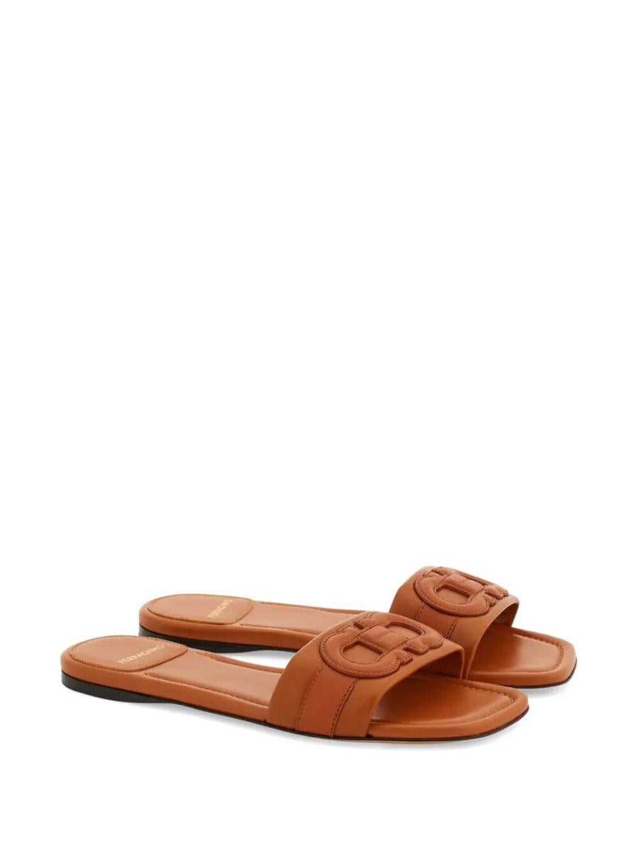 Salvatore Ferragamo Liss Leather Slides Shoes