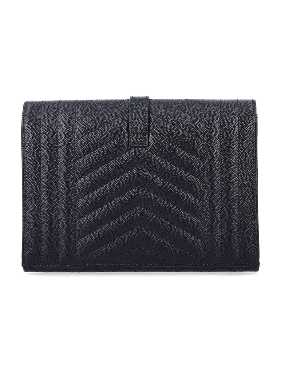 Saint Laurent Envelope Flap Pouch In Mix Matelassé Grain De Poudre Leather