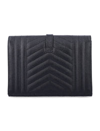 Saint Laurent Envelope Flap Pouch In Mix Matelassé Grain De Poudre Leather