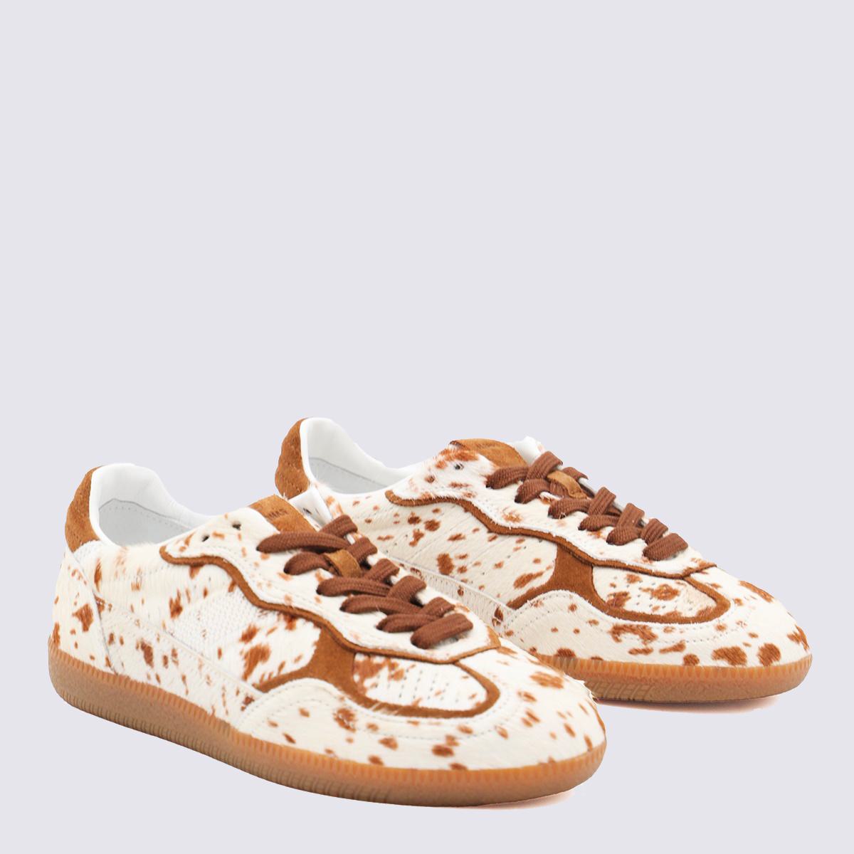 Alohas White And Brown Leather Tb 490 Rife Sneakers
