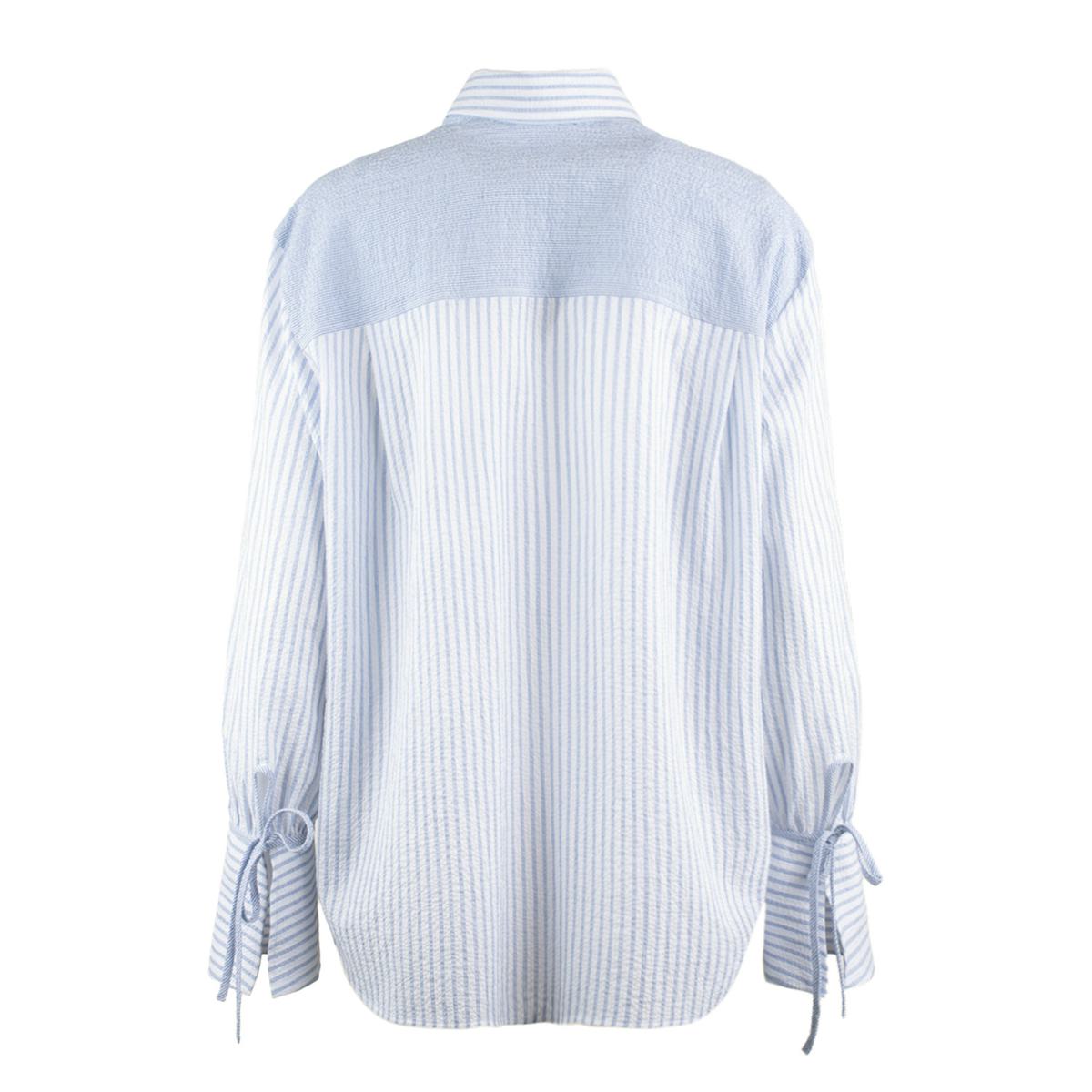 Paul Smith Cotton Blend Pinstripe Seersucker Blouse