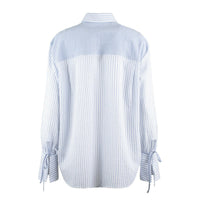 Paul Smith Cotton Blend Pinstripe Seersucker Blouse