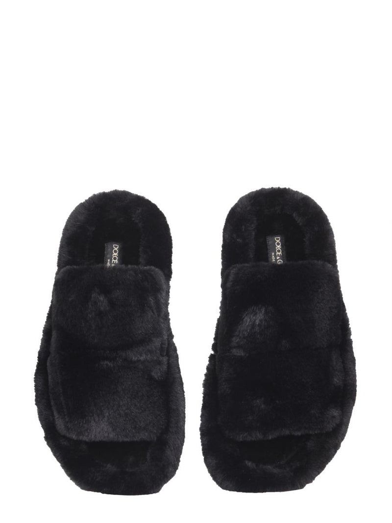 Dolce & Gabbana Fur Sandals