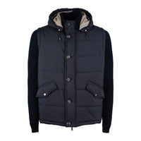 Barba Blue Jacket With Removable Knit Sleeves