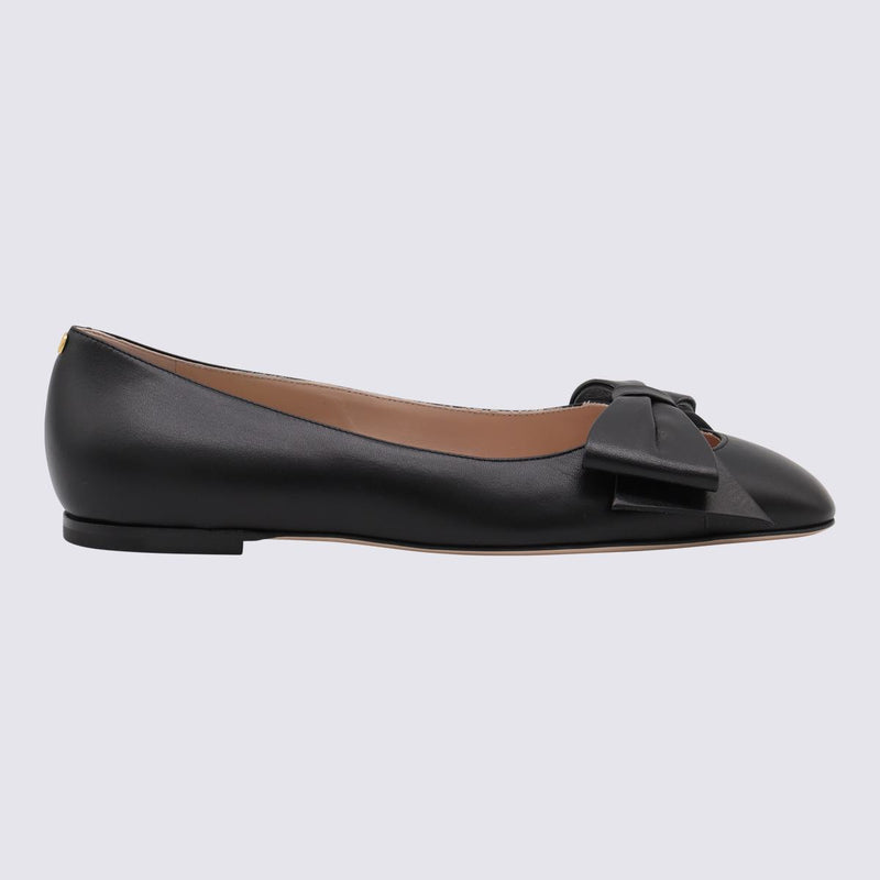 Valentino Garavani Black Leather Flats