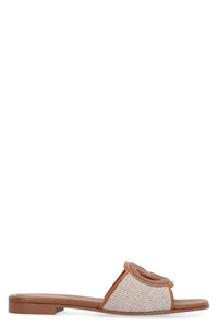 Gucci Leather And Fabric Slides