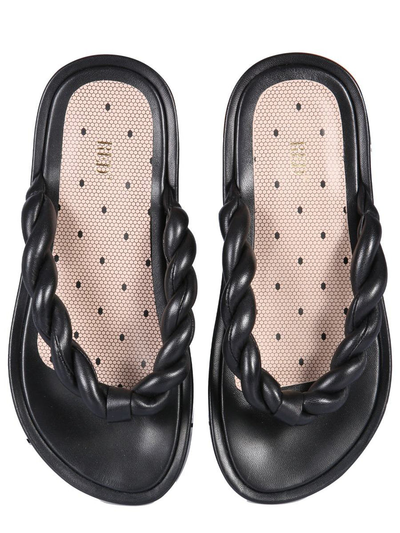 Red Valentino Leather Slide Sandals