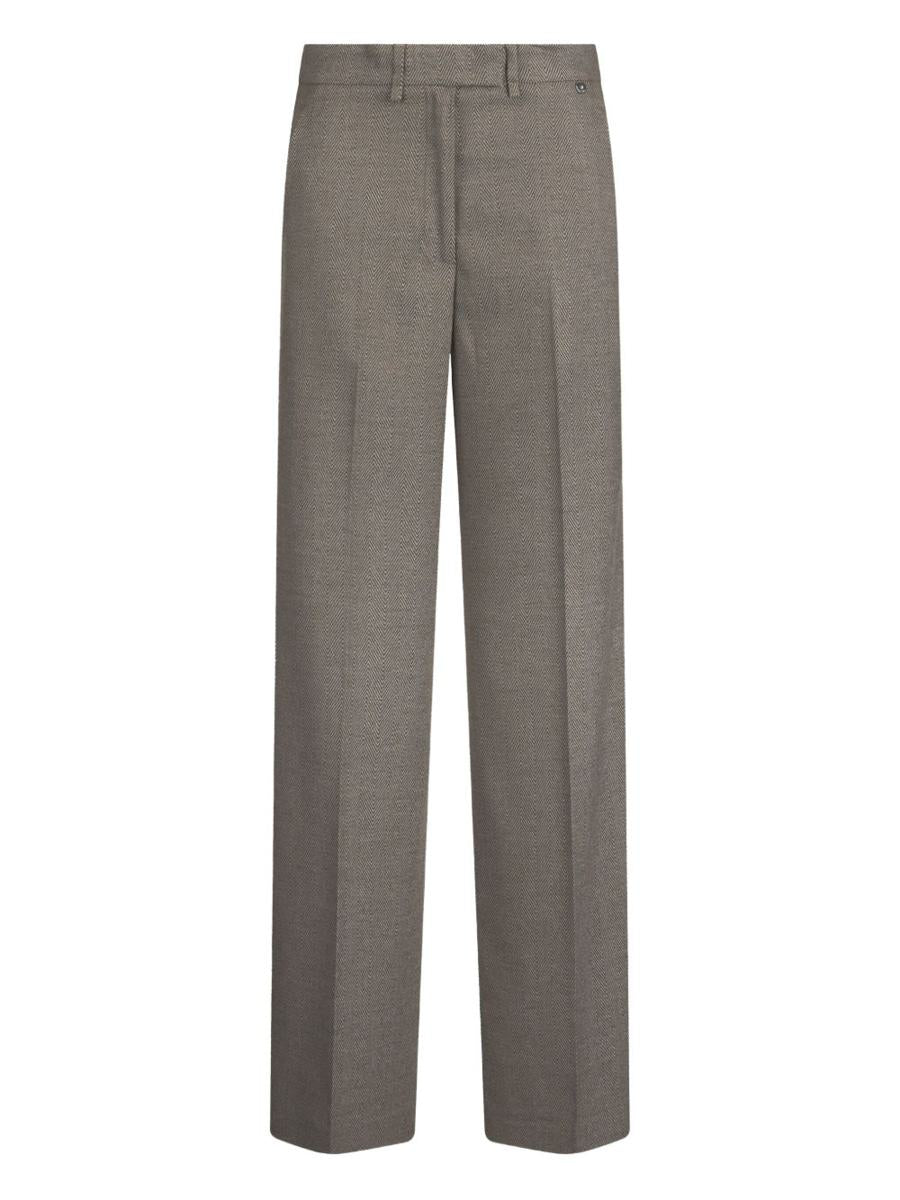 Liu Jo Trousers Featuring A Chevron Motif And Ironed Pleat