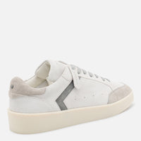 Canali White And Grey Leather Sneakers