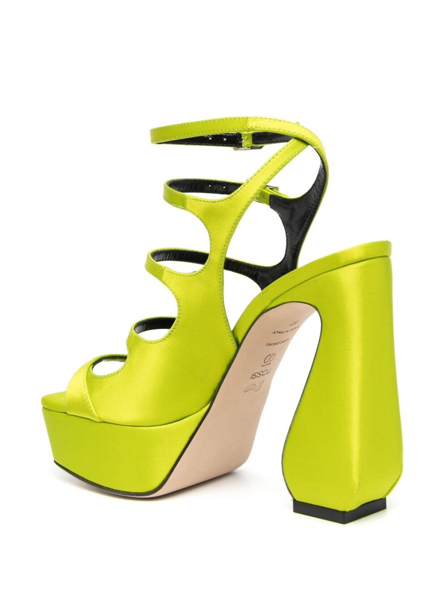 Si Rossi Crepe Satin Heel Sandals