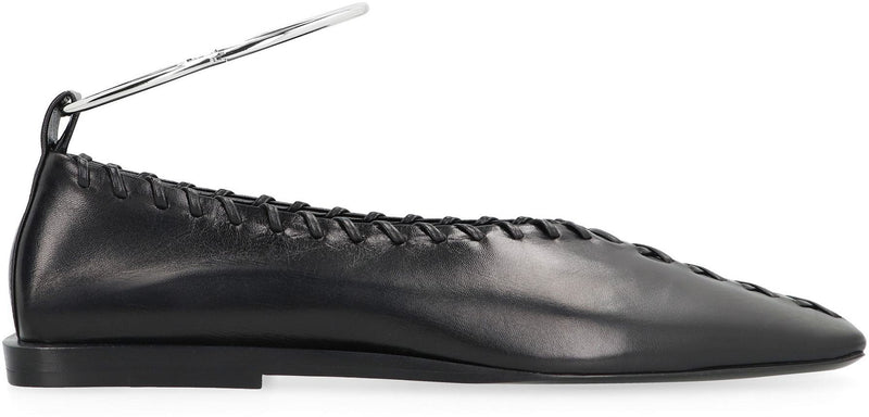 Jil Sander Ring Leather Ballet Flats