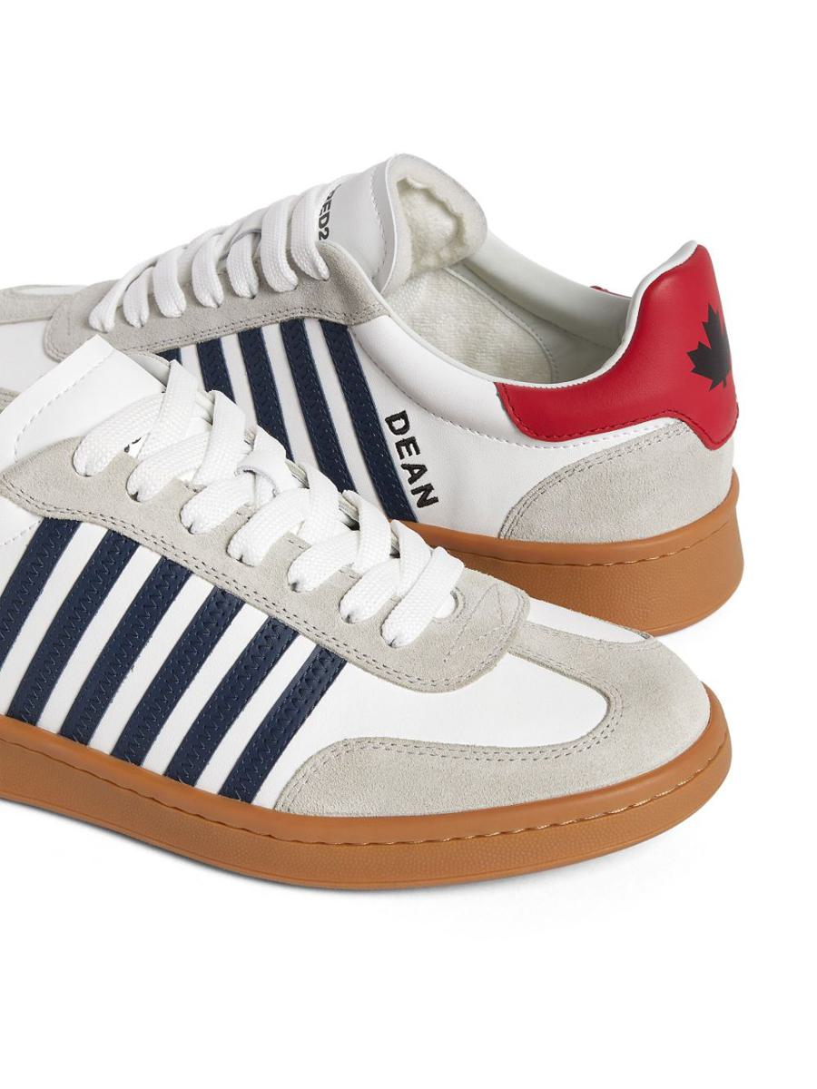 DSQUARED2 White Calfskin 'Boxer' Sneakers