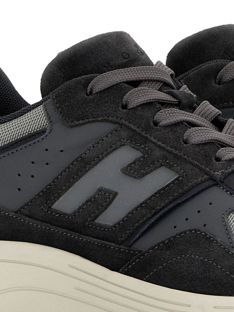 Hogan Suede And Smooth Leather Hyperlight Sneakers With Technical Fabric Inserts Shoes