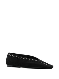 TOTEME Suede Leather Lace-Up Ballets