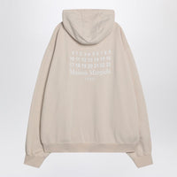 Maison Margiela Oversized Écru Hoodie With Numeric Logo