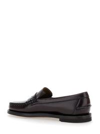 'Dan' Bordeaux Pull-On Loafers In Leather Woman