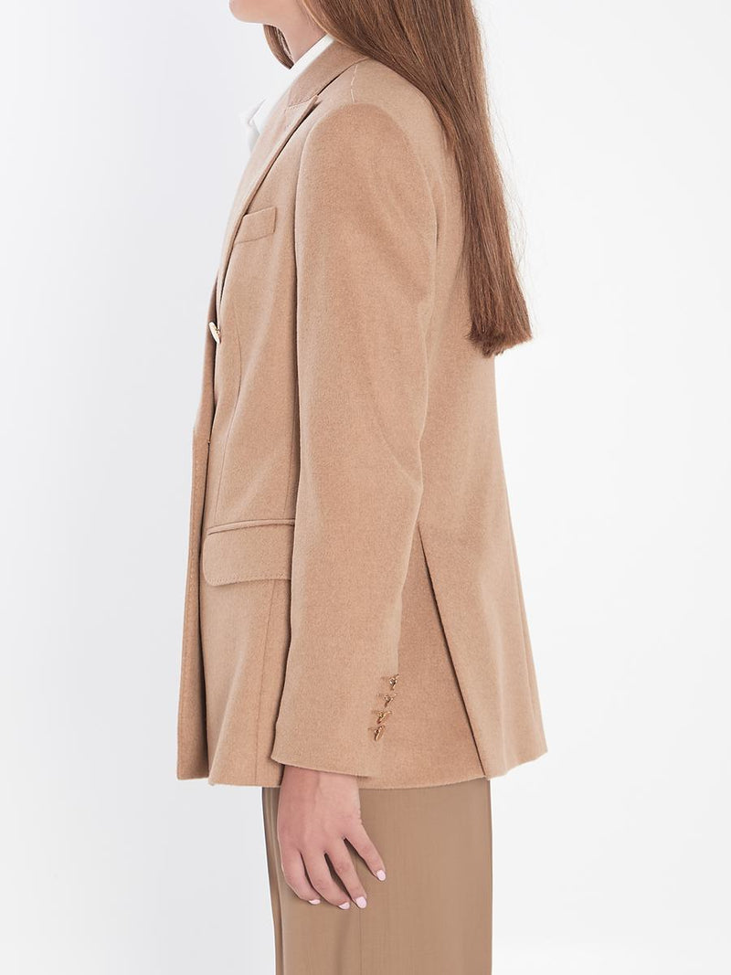 Double-Breasted Blazer In Camel