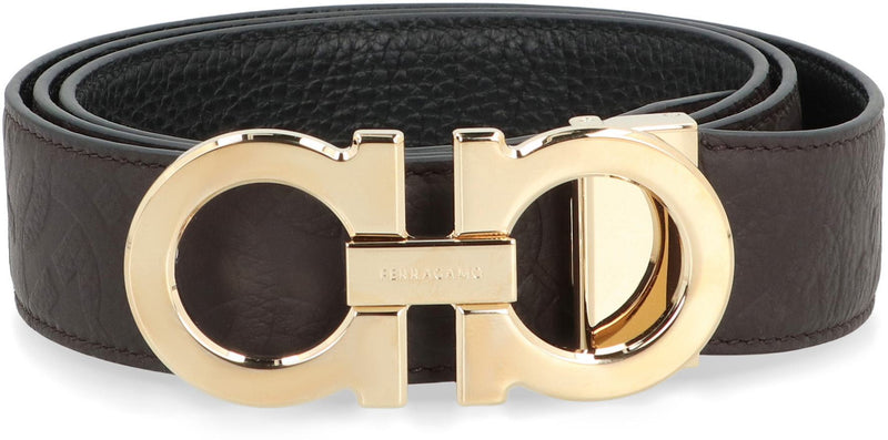 Salvatore Ferragamo Gancini Reversible Leather Belt