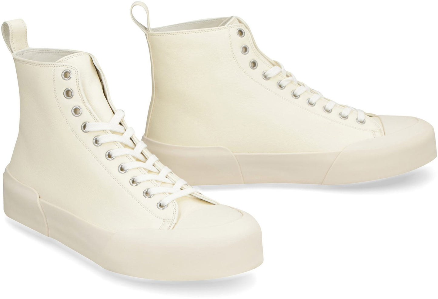 Jil Sander Leather High-Top Sneakers