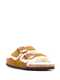 Birkenstock Arizona Shearling And Suede Sandals Shoes