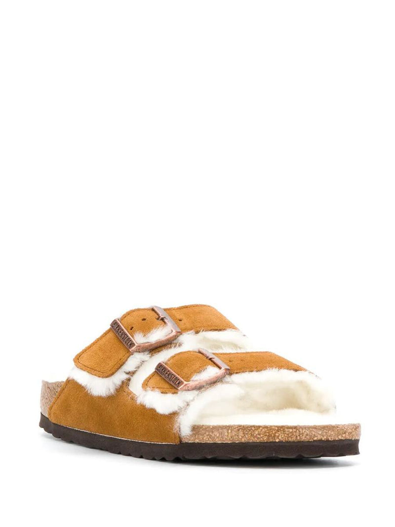 Birkenstock Arizona Shearling And Suede Sandals Shoes