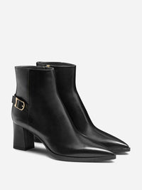 Santoni Leather Buckle Booties