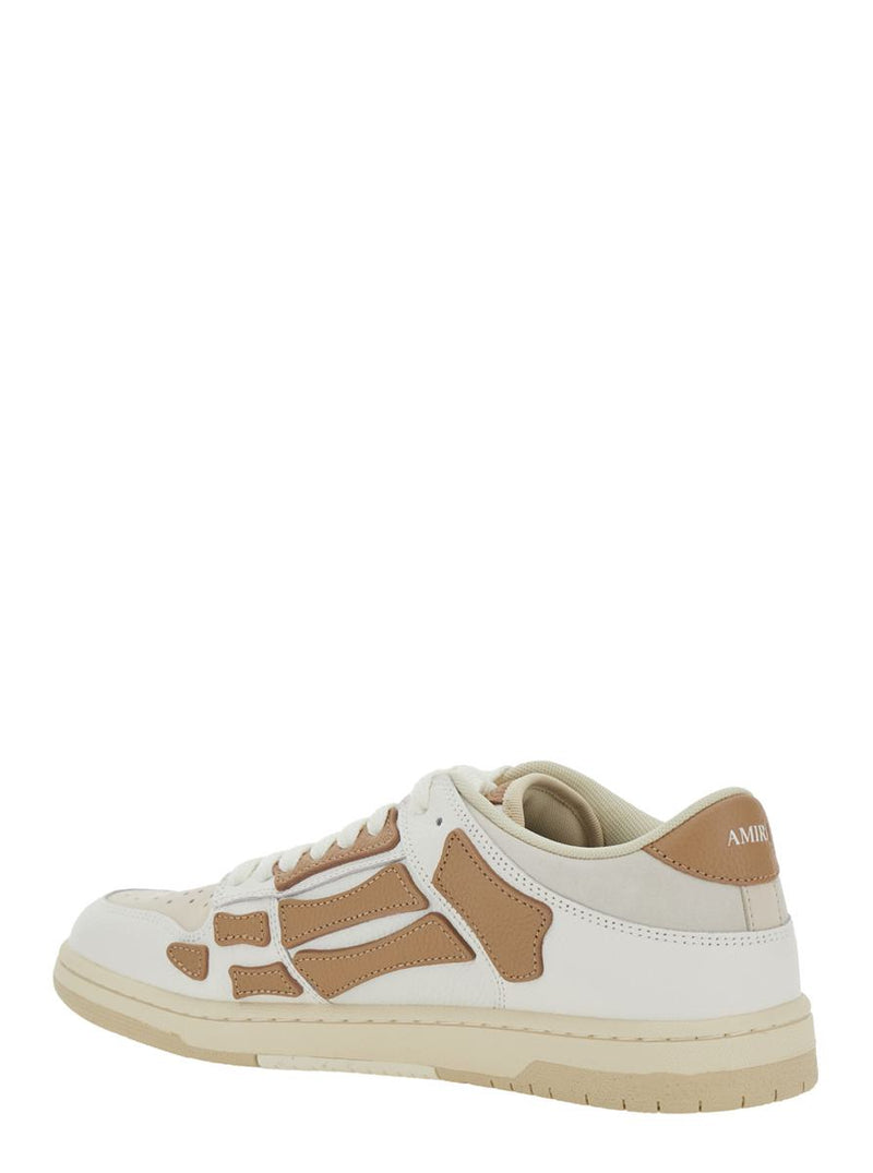 'Skel Top' Beige Low Top Sneakers With Logo Patch On The Tongue And Logo Lettering On The Heel In Leather Man