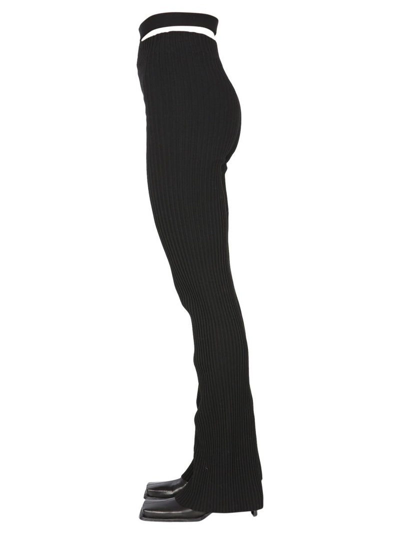 Andreādamo Ribbed Trousers With Cut Out Belt