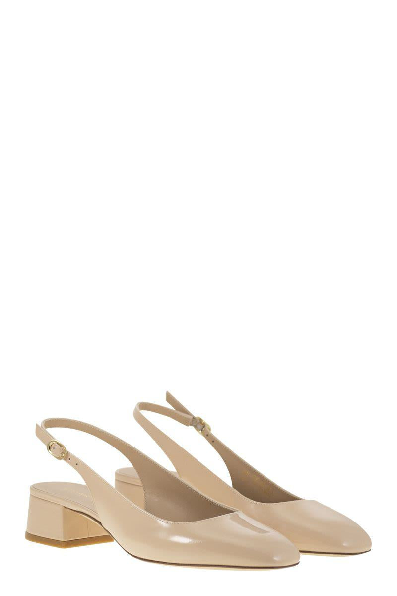 Stuart Weitzman Maeve - Lacquered Leather Slingback