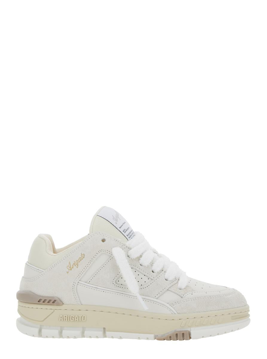 'Area Lo' White Low Top Sneakers With Logo Patch On The Tongue And Chunky Sole In Leather Blend Woman
