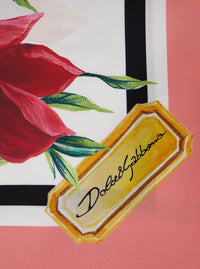 Multicolor Square Scarf With All-Over Floral Print In Silk Woman