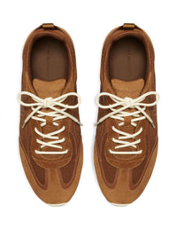 Tory Burch Brown Suede Leather Sneakers