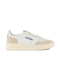 Autry Sneakers Medalist Low In Leather And Suede White And Silver