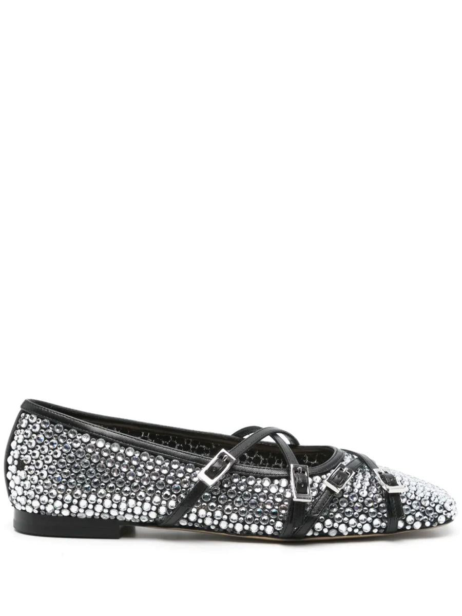 Mach & Mach Crystal Net Square Toe Ballerinas With Straps 10Mm Shoes