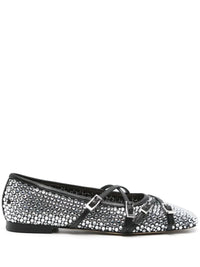 Mach & Mach Crystal Net Square Toe Ballerinas With Straps 10Mm Shoes