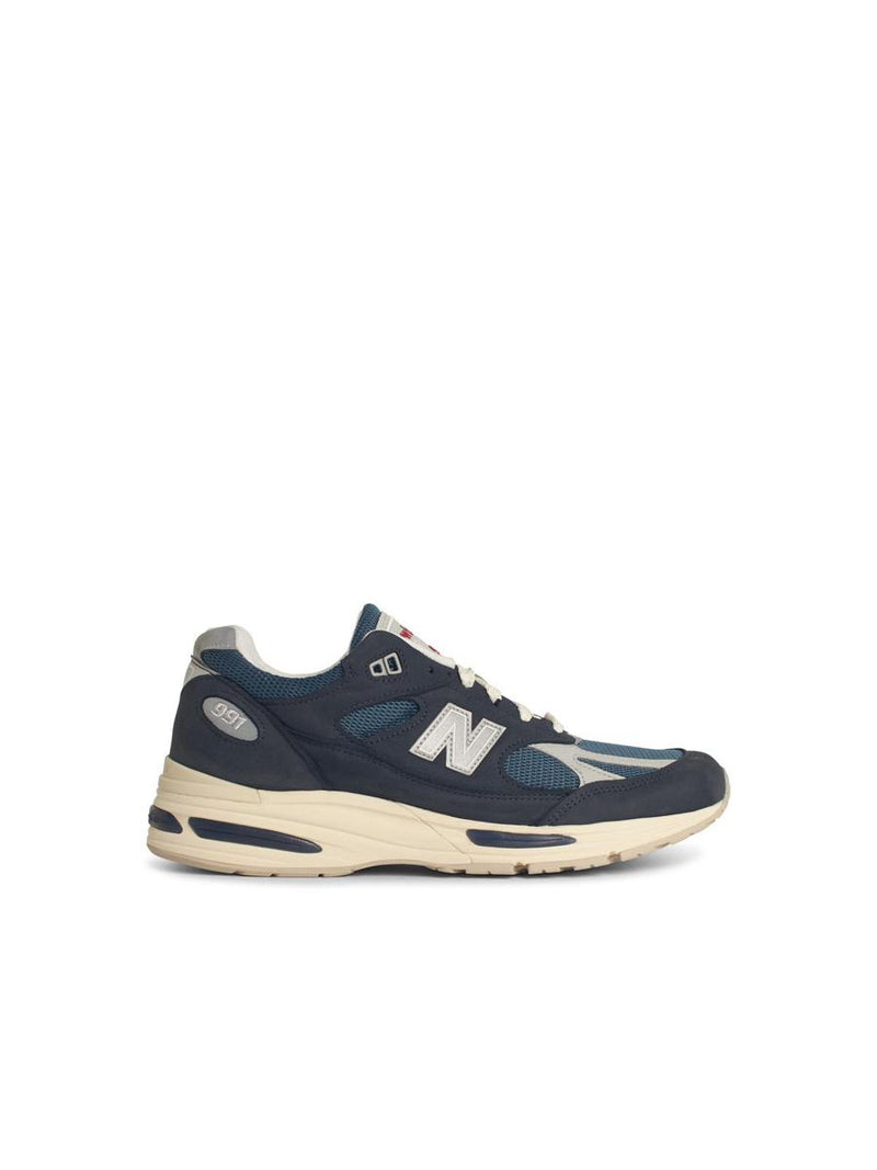 New Balance '991' Navy Suede Blend Sneakers