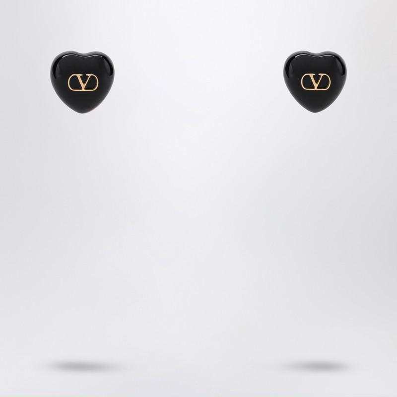 Valentino Garavani Royal Black Heart Earrings