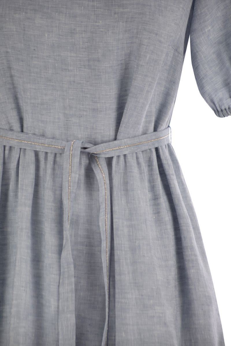 Peserico Long Dress In Pure Linen