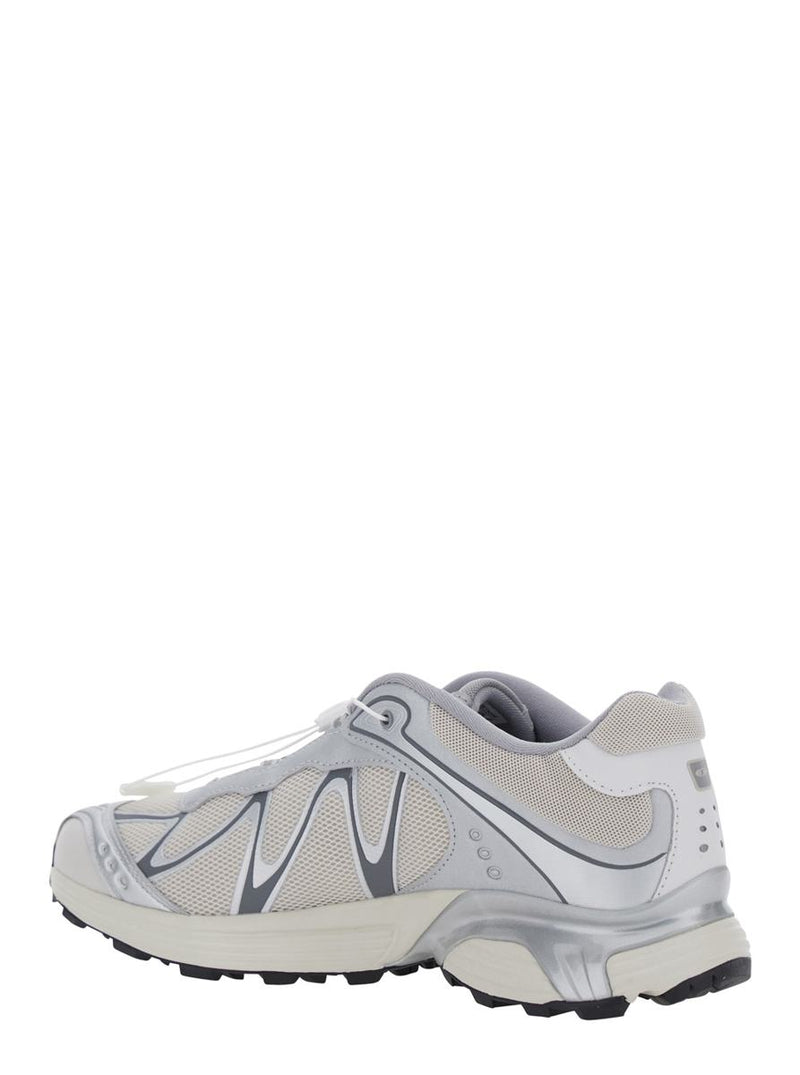 'Xt-Whisper' Grey Sneakers With Printed Logo On The Side And Drawstring Closure In Fabric Unisex