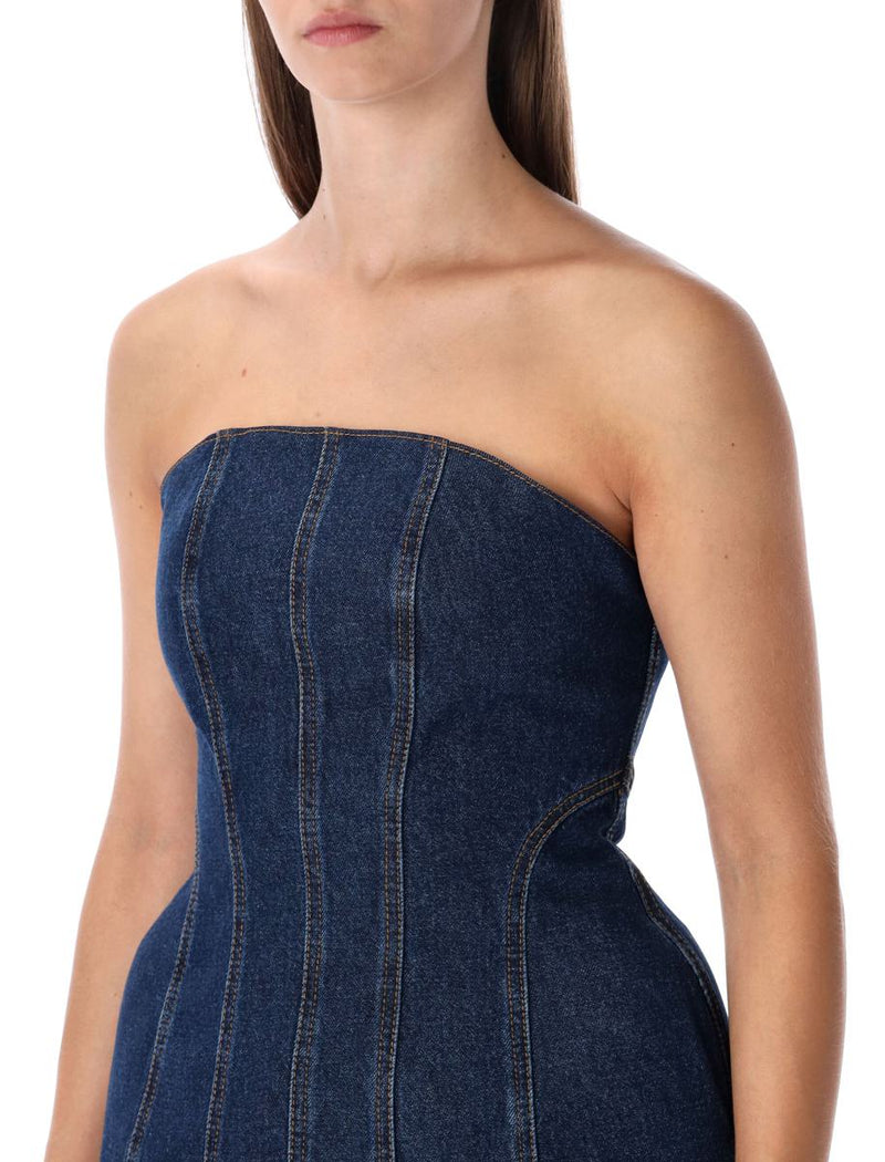 Magda Butrym Strapless Denim Corset Top