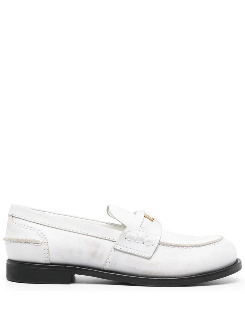 Miu Miu Logo-Plaque Leather Loafers