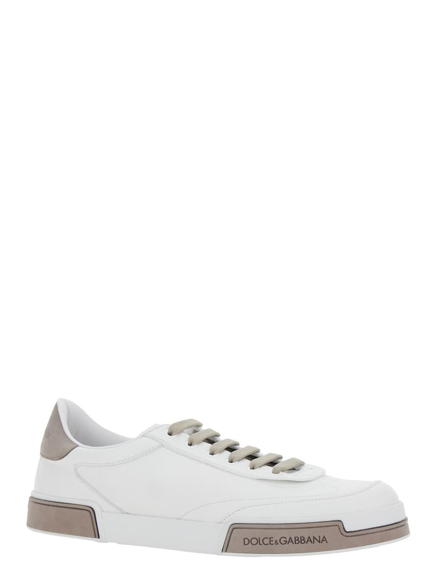 'Portofino' White Sneaker With Logo Print On The Sole In Leather Man