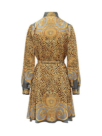Versace Versace Baroque Silk Animalier Short Dress