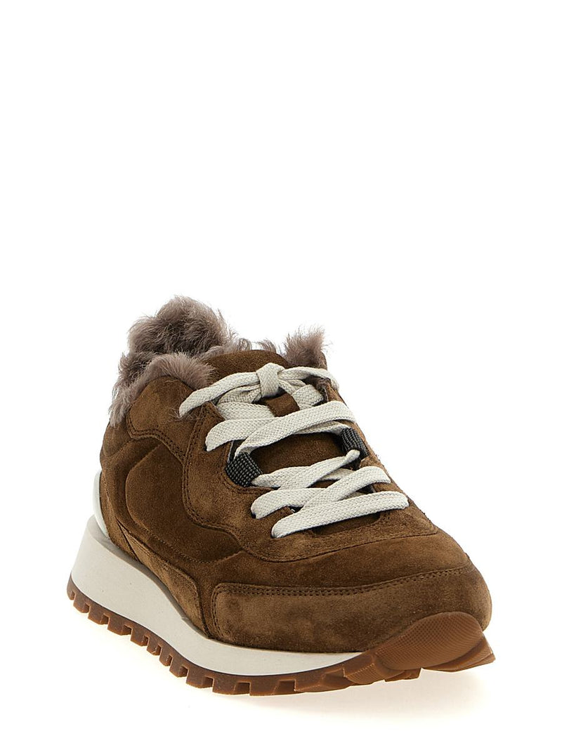Brunello Cucinelli Monile Suede Sneakers