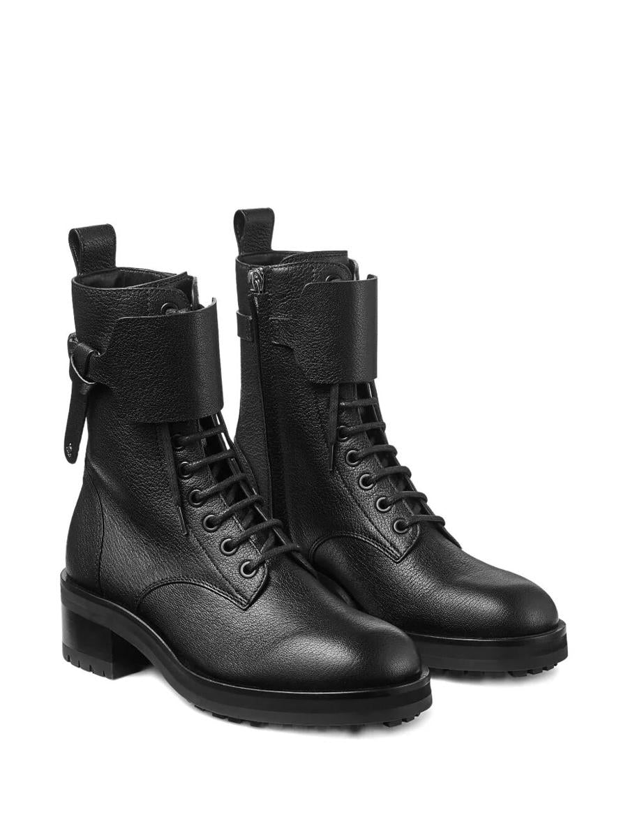Jimmy Choo Rosabel Leather Lace-Up Combat Boots Shoes