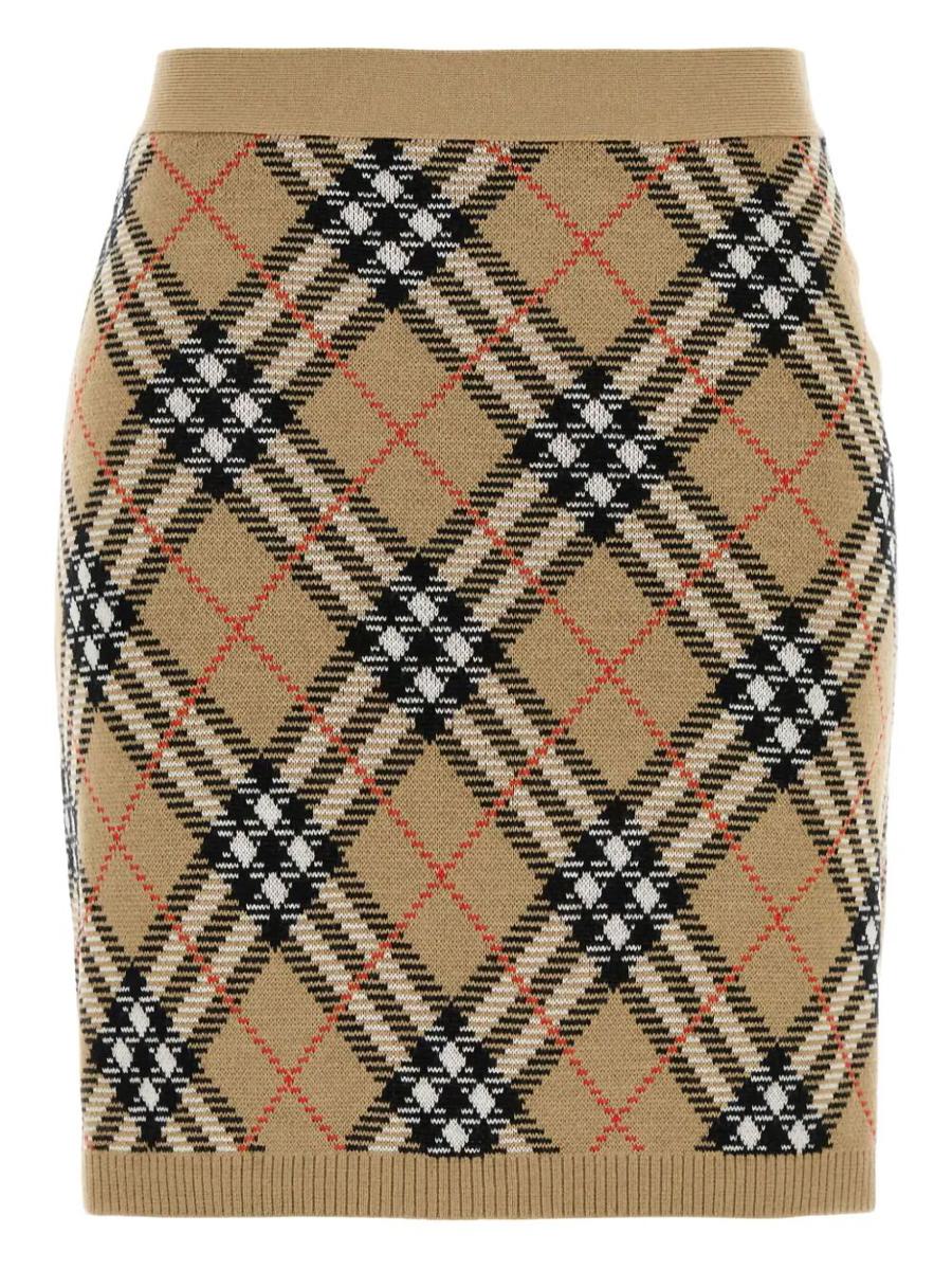 Burberry Check Knit Mini Skirt Clothing