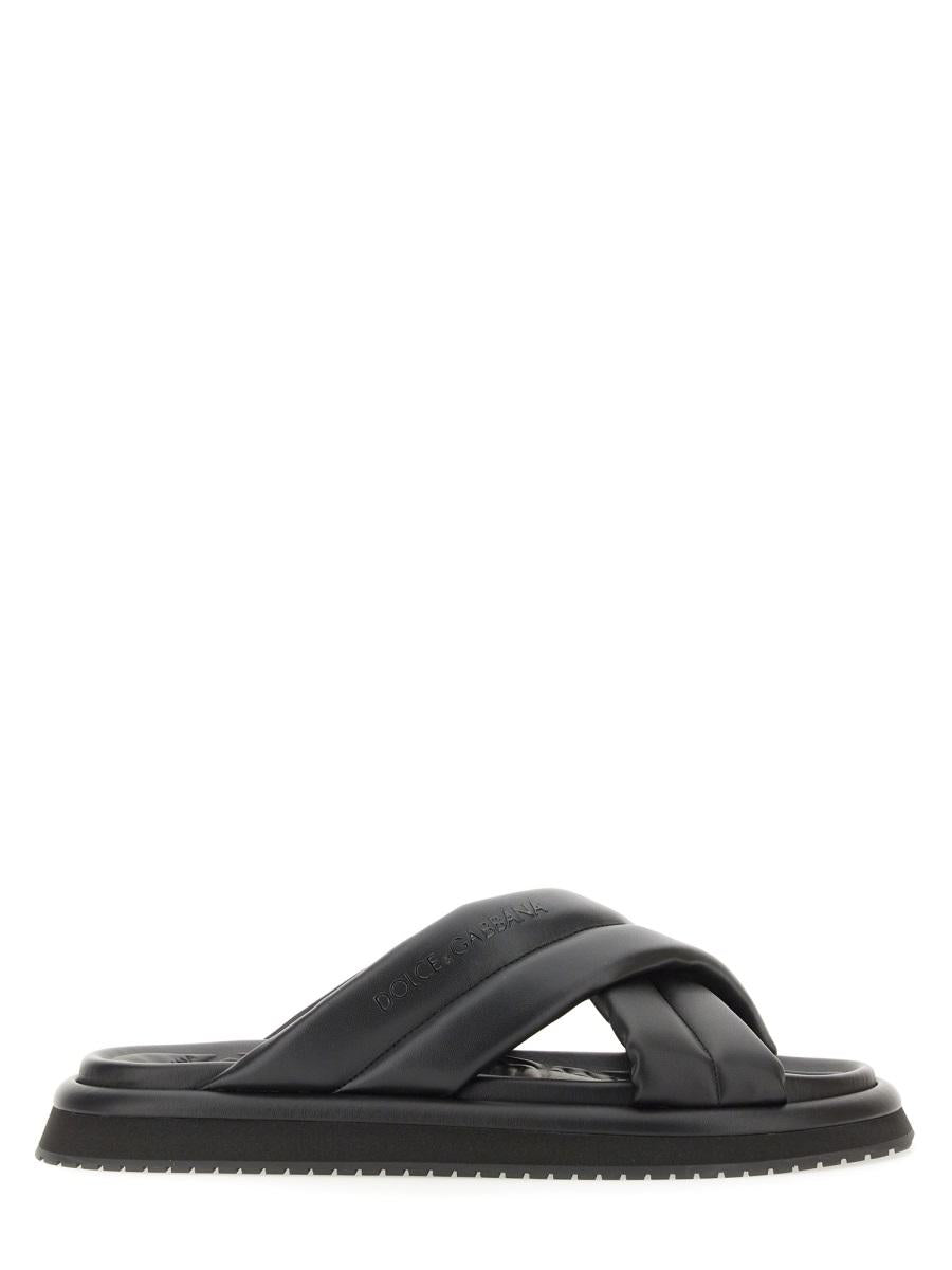 Dolce & Gabbana Nappa Effect Fabric Sandal