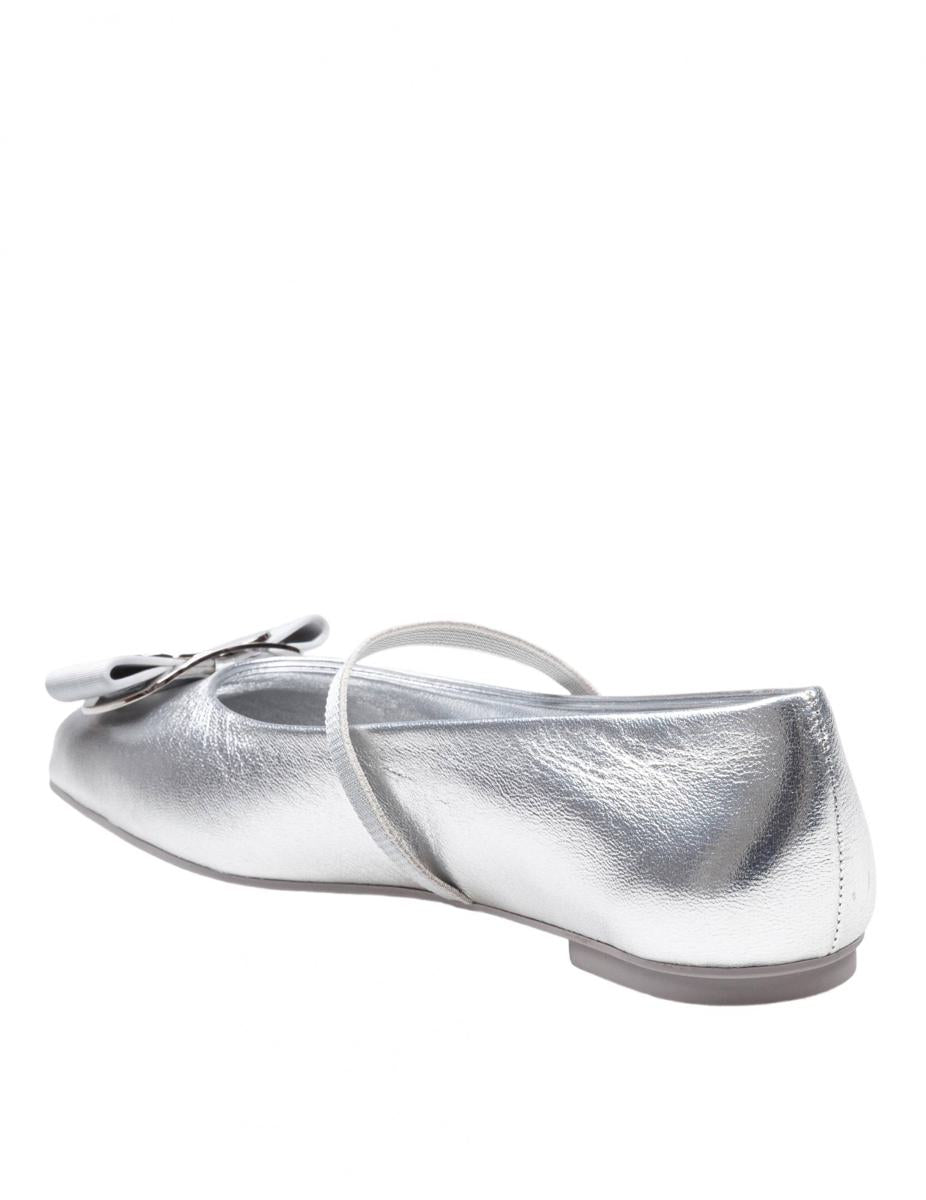 Salvatore Ferragamo Ballerina In Soft Laminated Leather